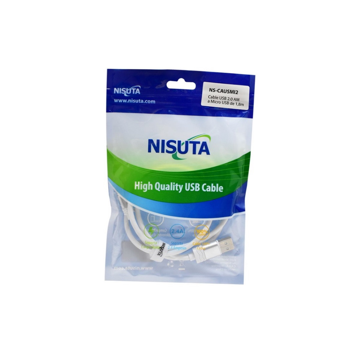Cable MicroUSB a USB 1m 2.0 Nisuta