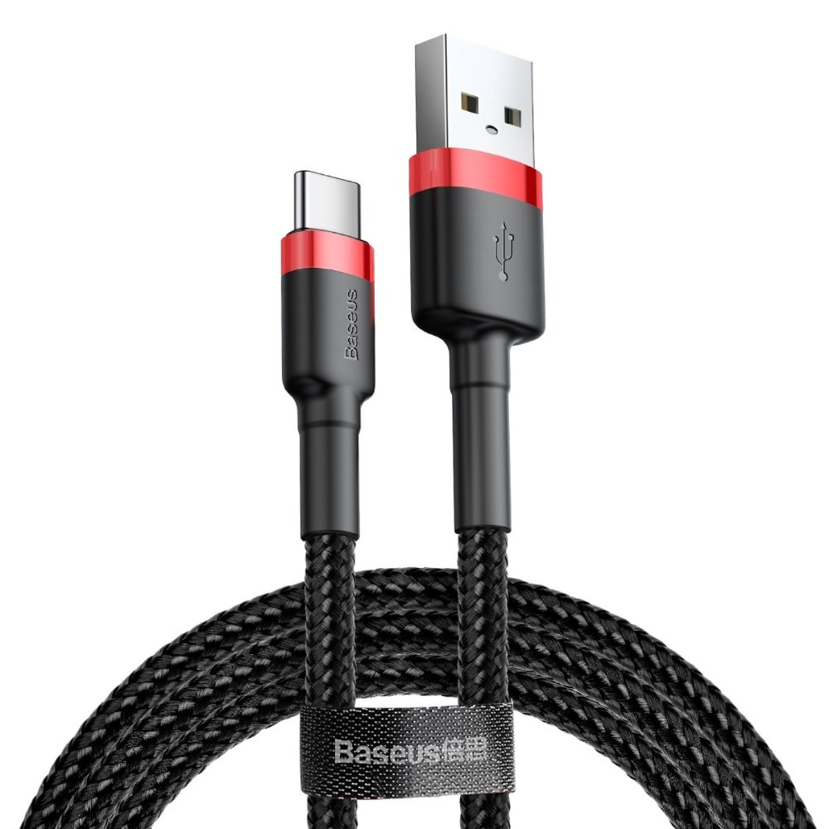Cable USB C a USB 3m 2A Red Black BaseUs
