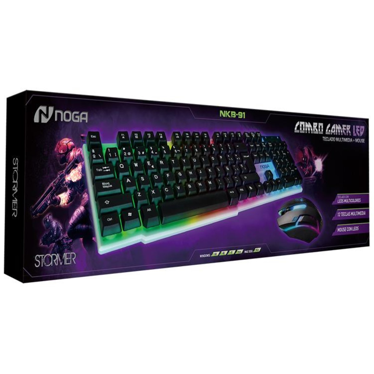 Kit Teclado Mouse Gamer Stormer NKB-91 Noga