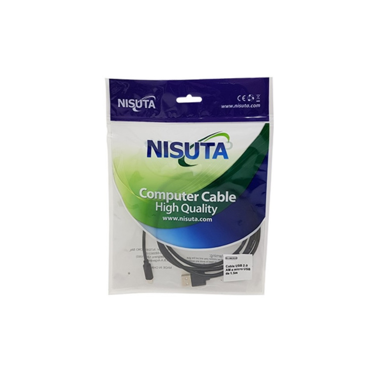 Cable Microusb A Usb 1.5m Nisuta