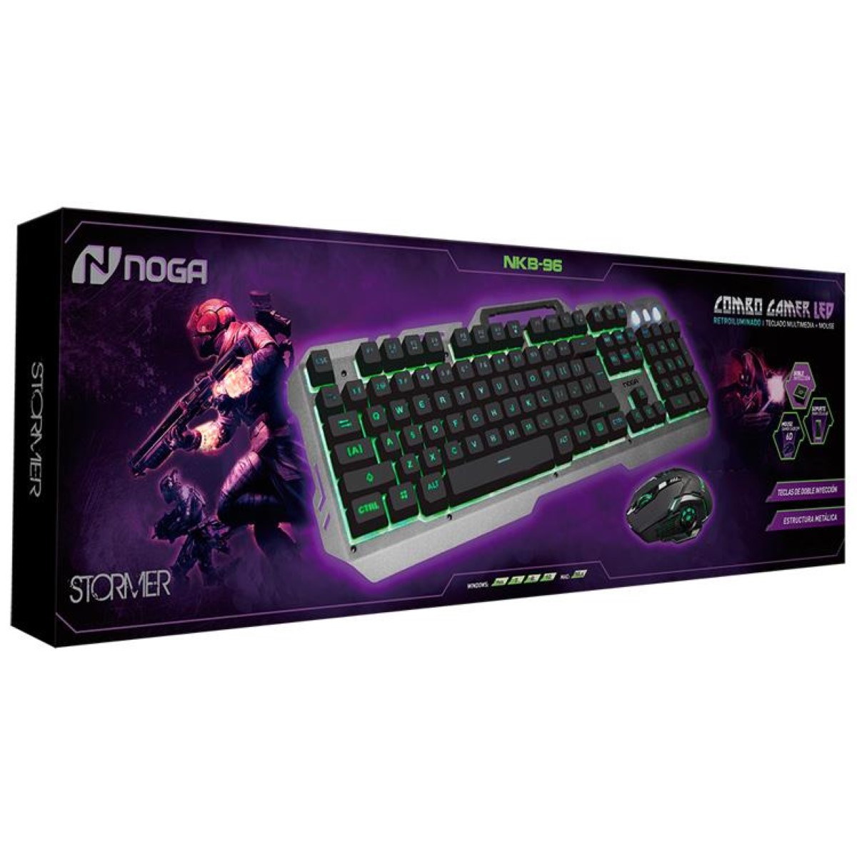 Kit Teclado Mouse Gamer Stormer NKB-96 Noga