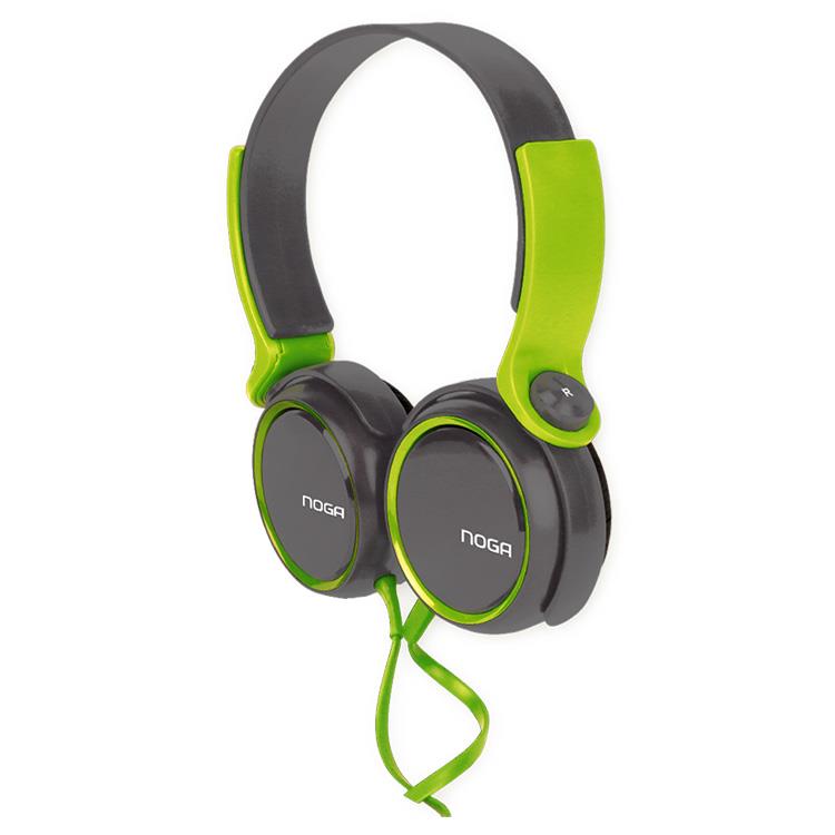 Auriculares Cable Vincha NG904 Manos Libres Negro y Verde Noga