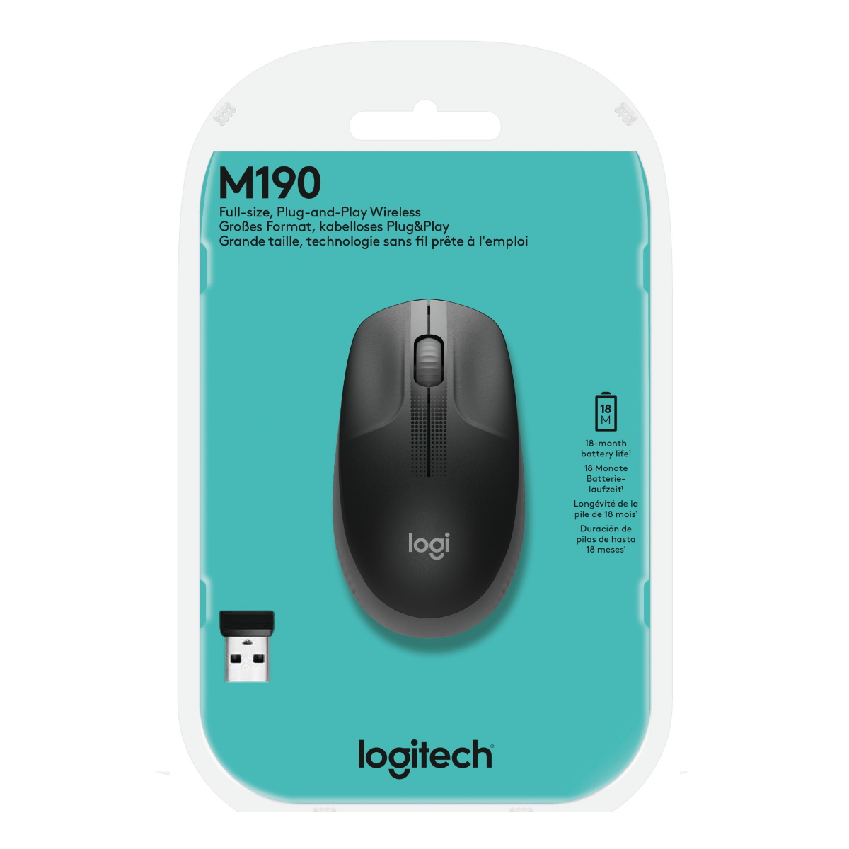 Mouse Inalambrico M190 Black/Grey Logitech