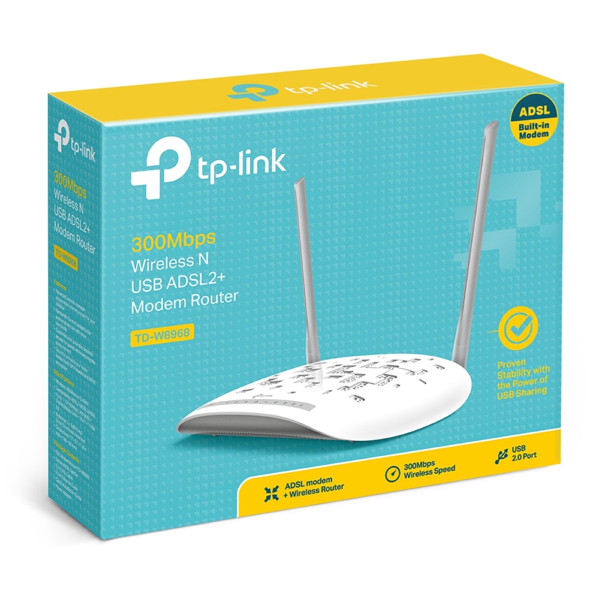 Router Wifi Td-w8968  2 Antenas Adsl2 Tp-link