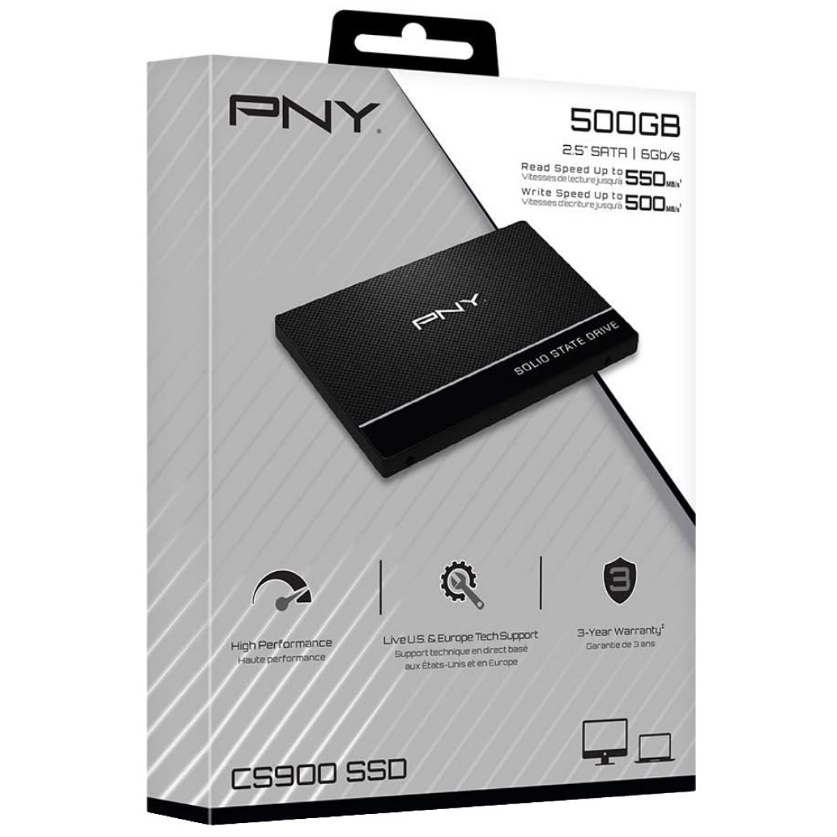 Disco Solido SSD 500GB CS900 PNY