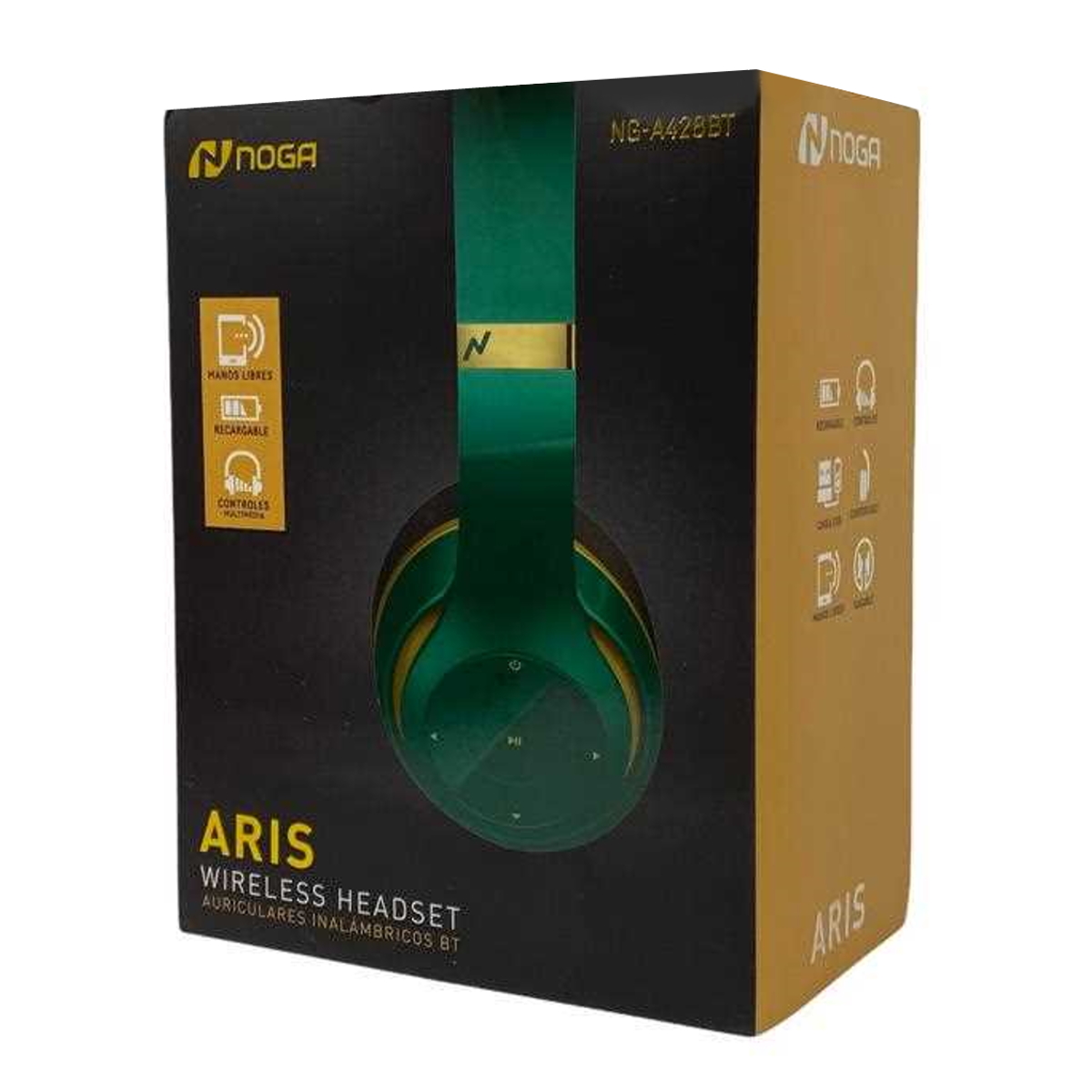 Auriculares Bluetooth Vincha Aris A428BT Verde Noga