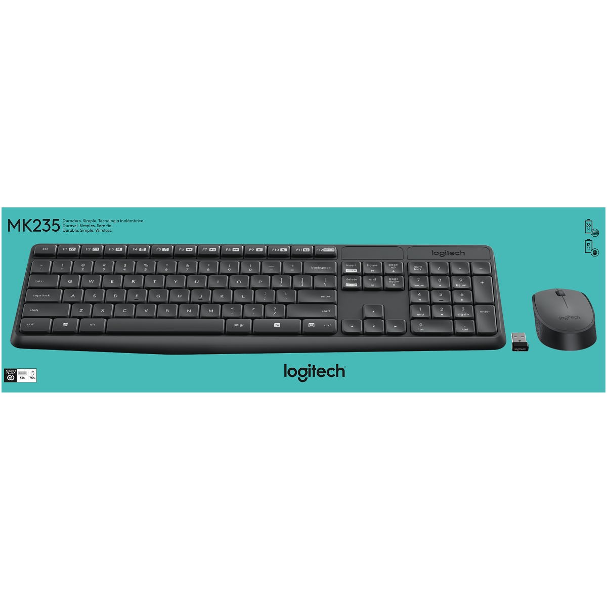 Kit Teclado Mouse Inalambrico Mk235 Español Logitech