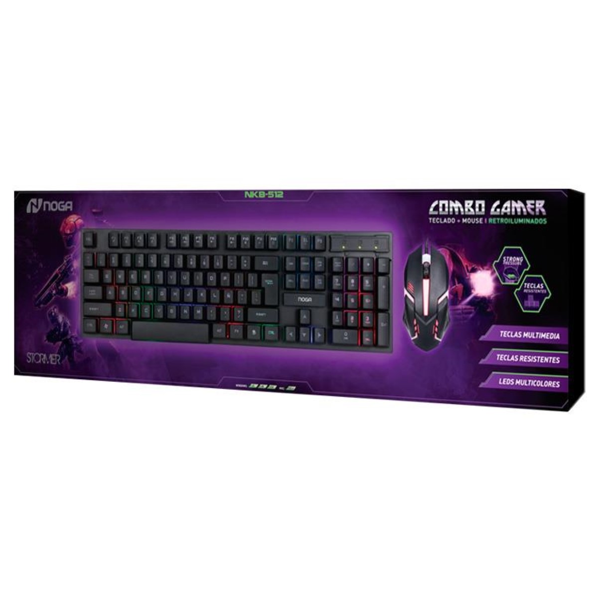 Kit Teclado Mouse Gamer Retroiluminado NKB-512 Noga