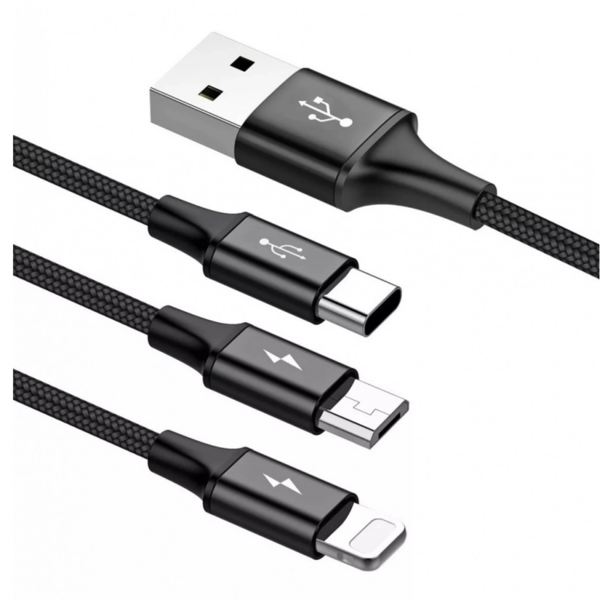 Cable USB a Lightning, USB C y MicroUSB 3 en 1 BaseUs