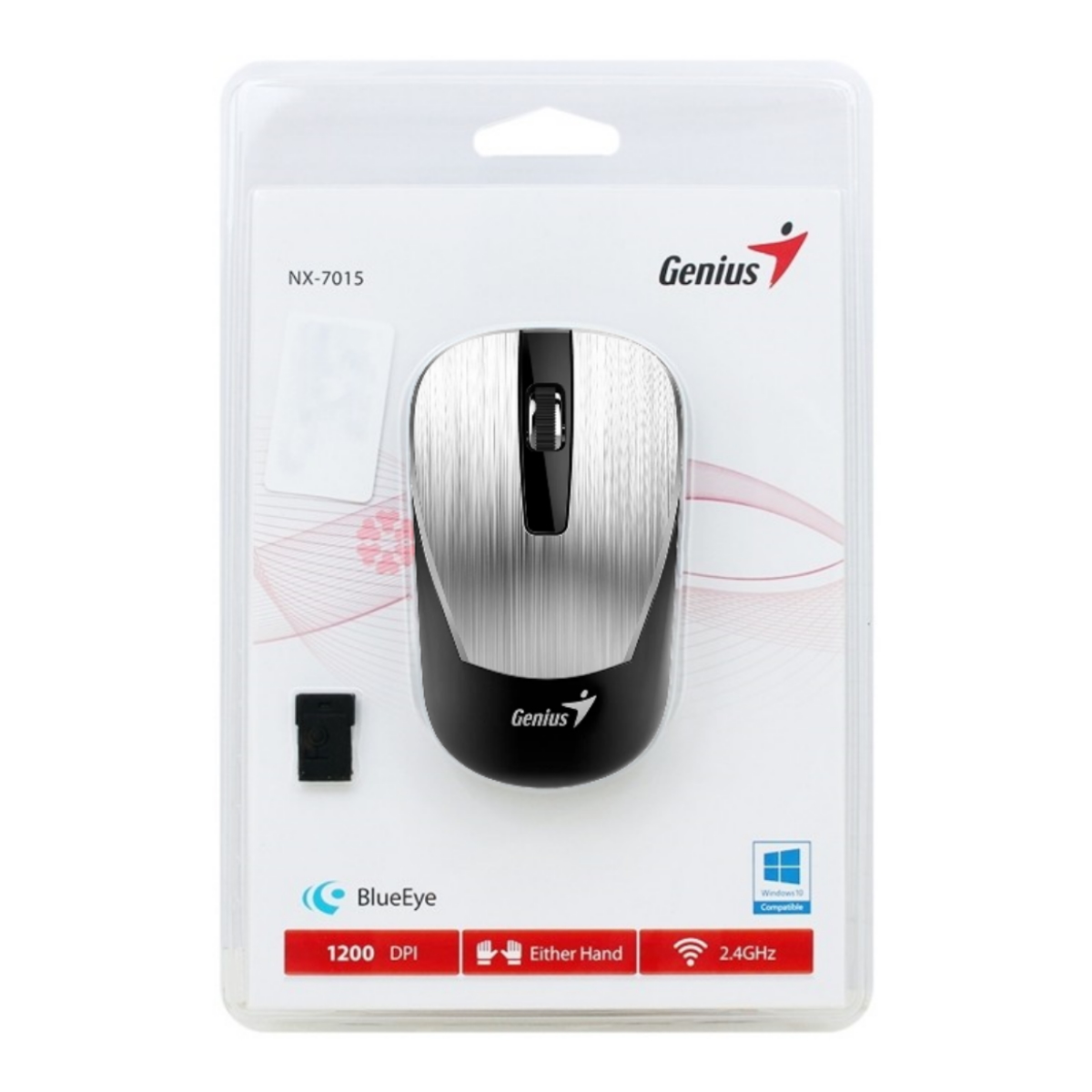 Mouse Inalambrico Nx-7015 1200 DPI Plateado Genius