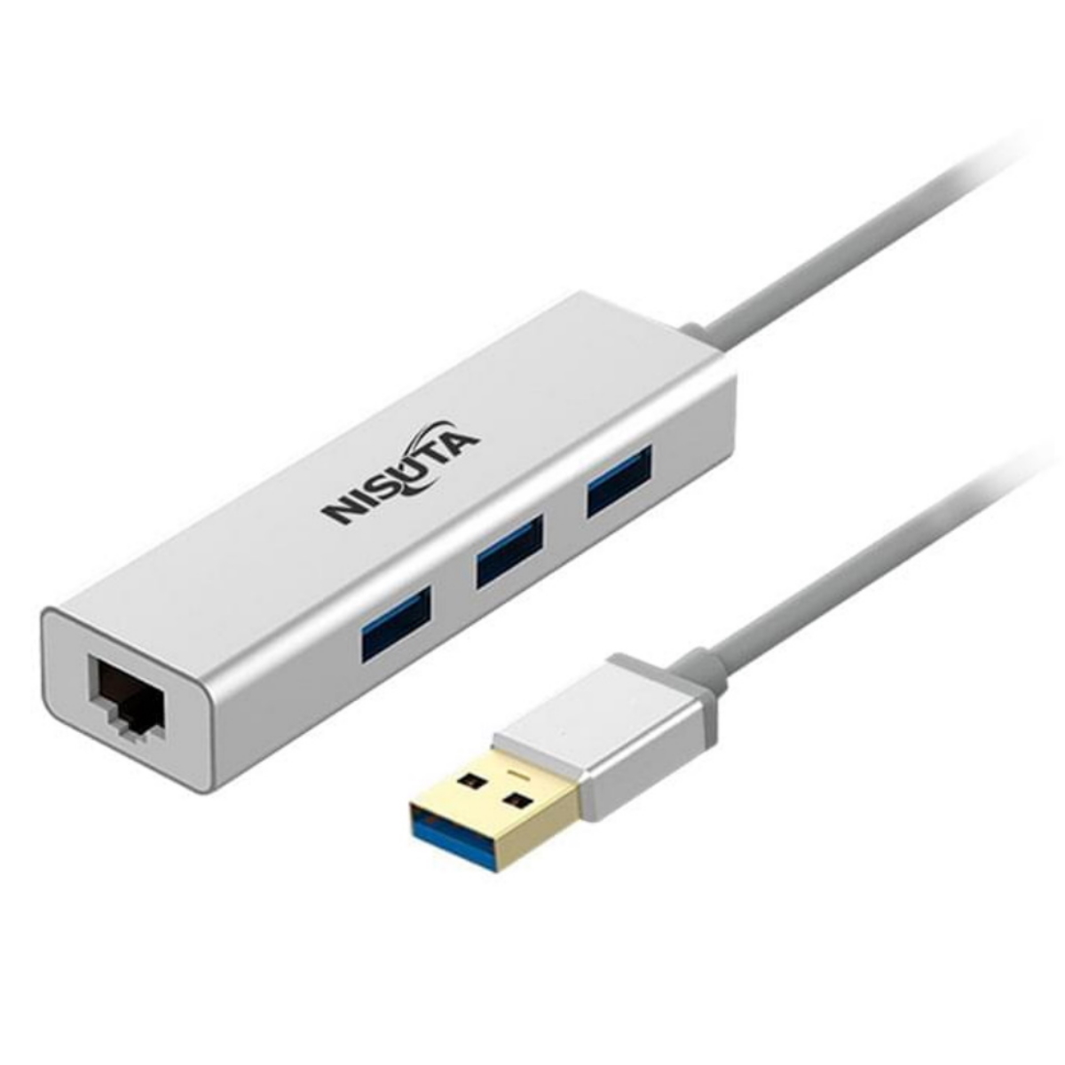 Hub USB 3.0 3 puertos y Rj45 Ns-uadru Nisuta