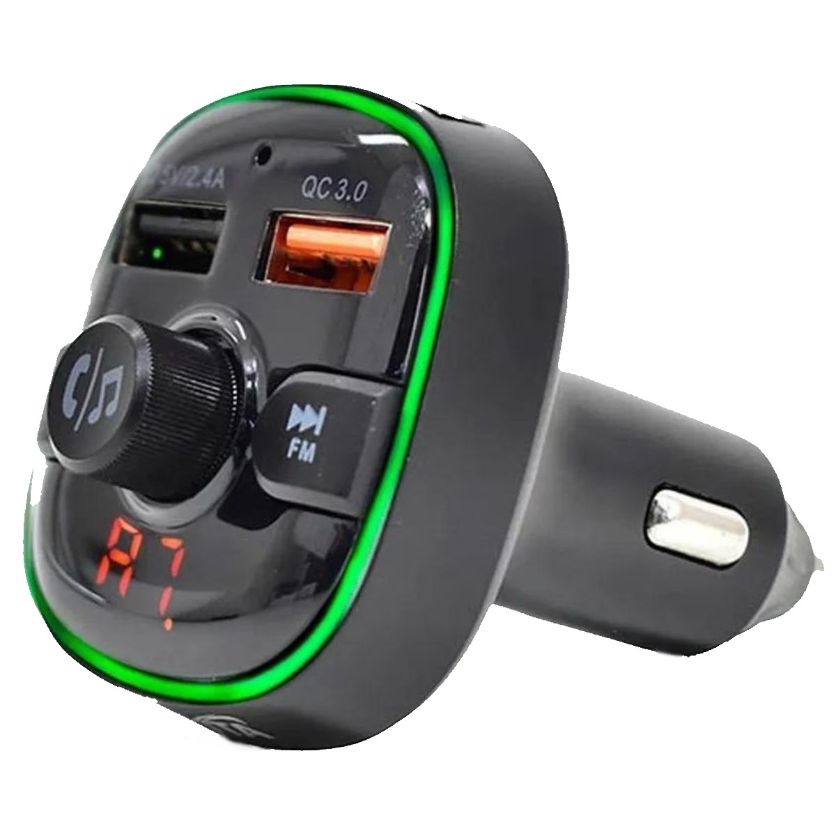 Transmisor FM bluetooth 2 USB - carga rapida Luces Nisuta