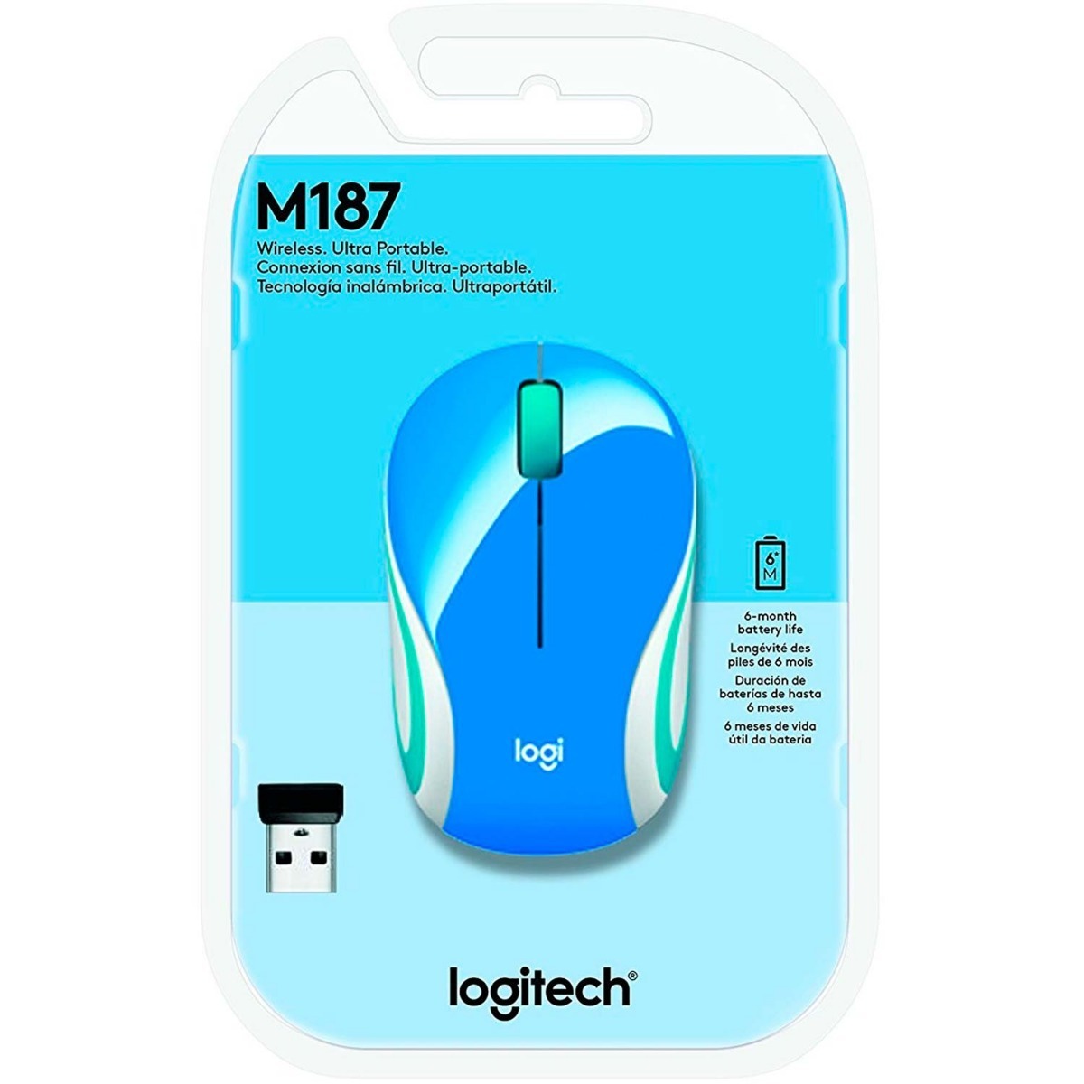 Mouse Inalambrico M187 Azul Logitech