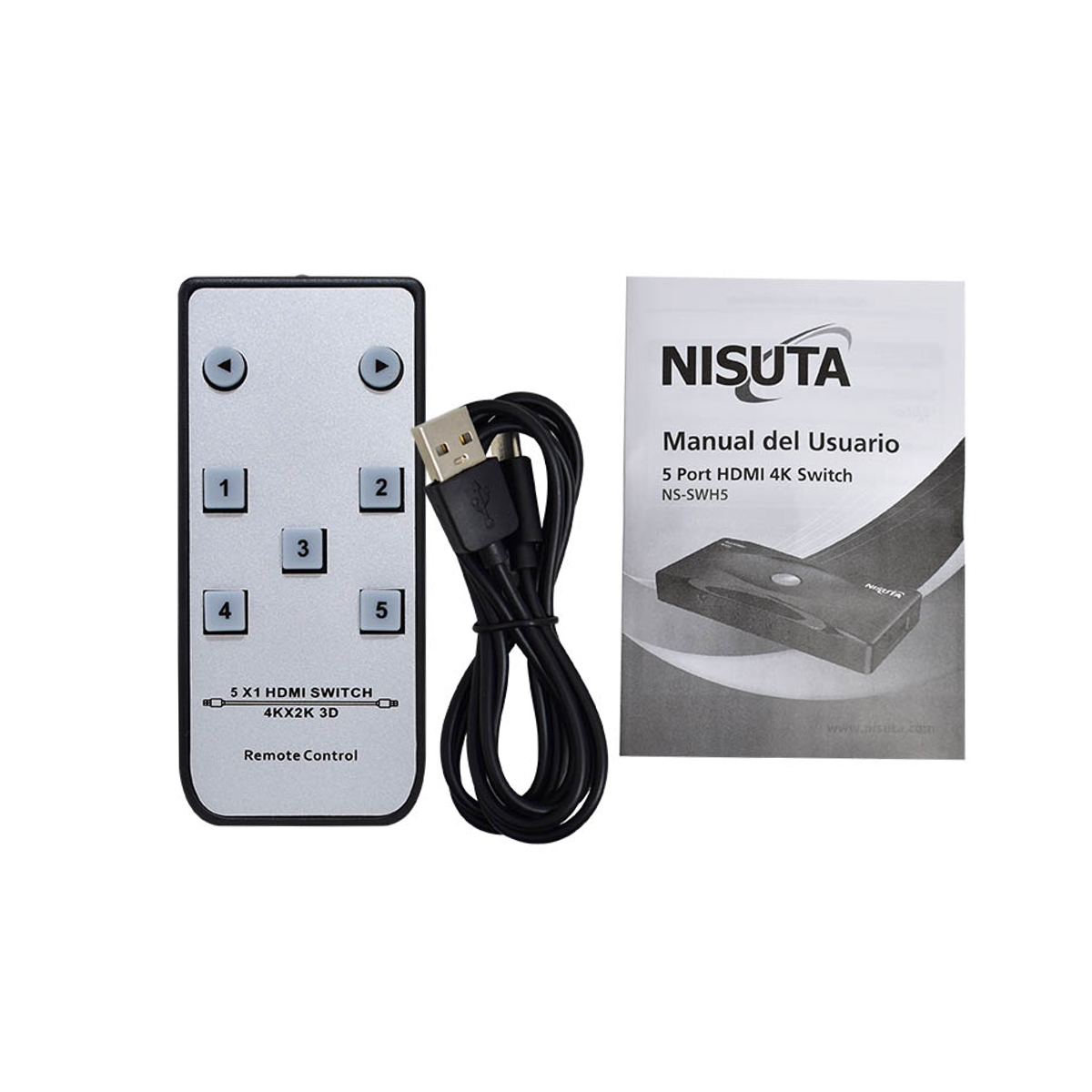 Switch HDMI 5p 4k - 3d con Control Nisuta