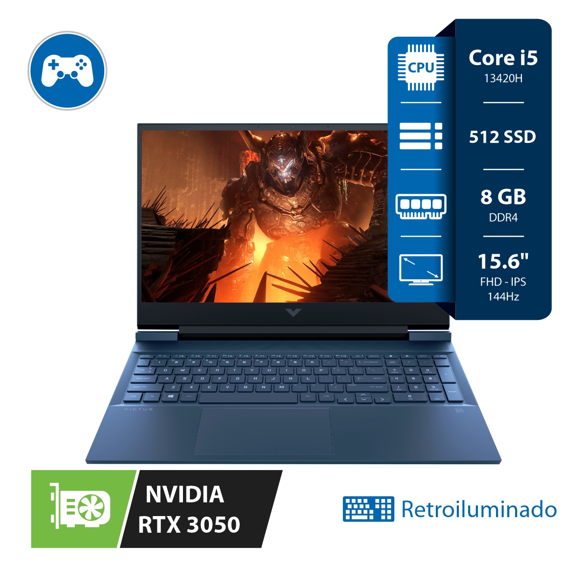 Notebook Gamer HP Victus I5 13420H 8GB 512SSD Rtx 3050 6Gb