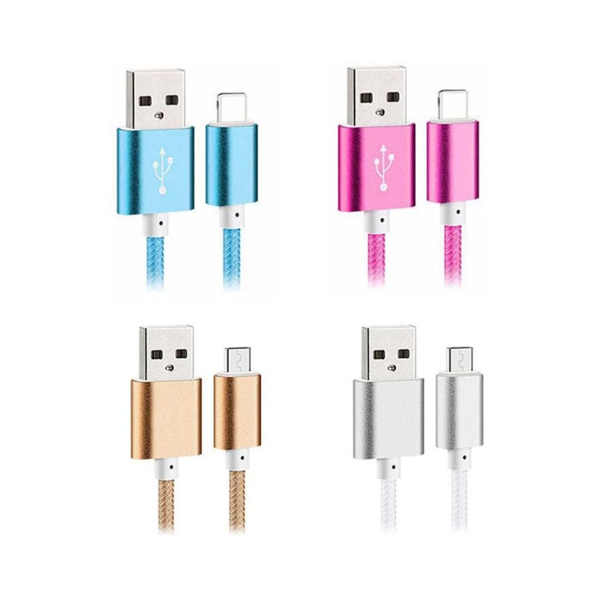 Cable MicroUsb a USB 1M Colores