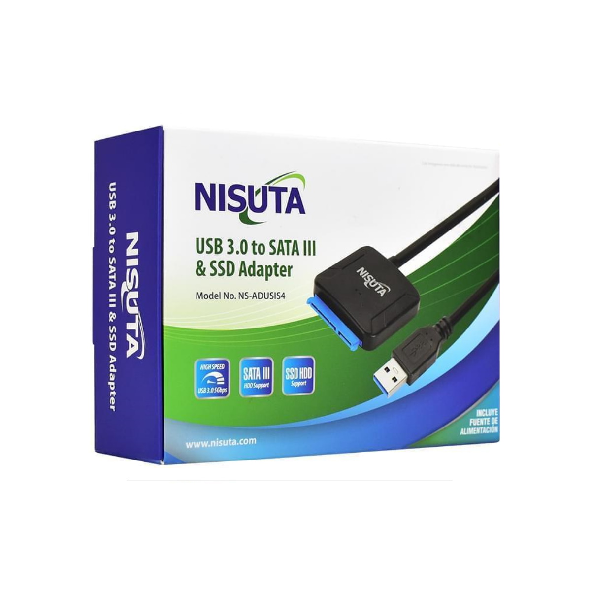 Conversor USB 3.0 a SATA III & SSD para discos 2.5 y 3.5 NS-ADUSIS4 Nisuta