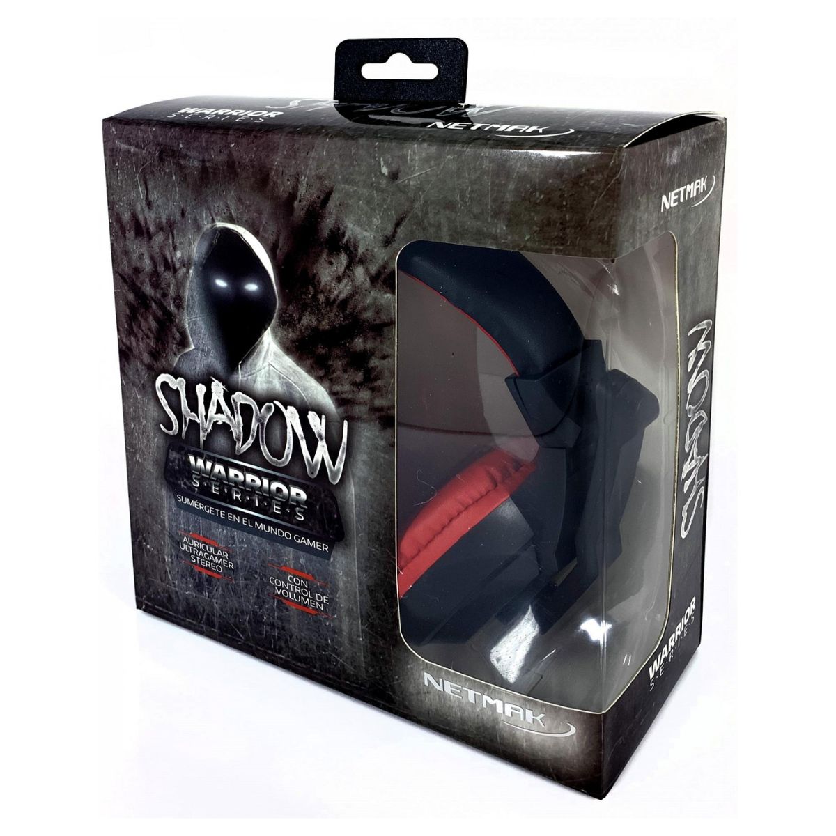 Auriculares Gamer Cable Vincha NM-SHADOW Negro y Rojo Netmak