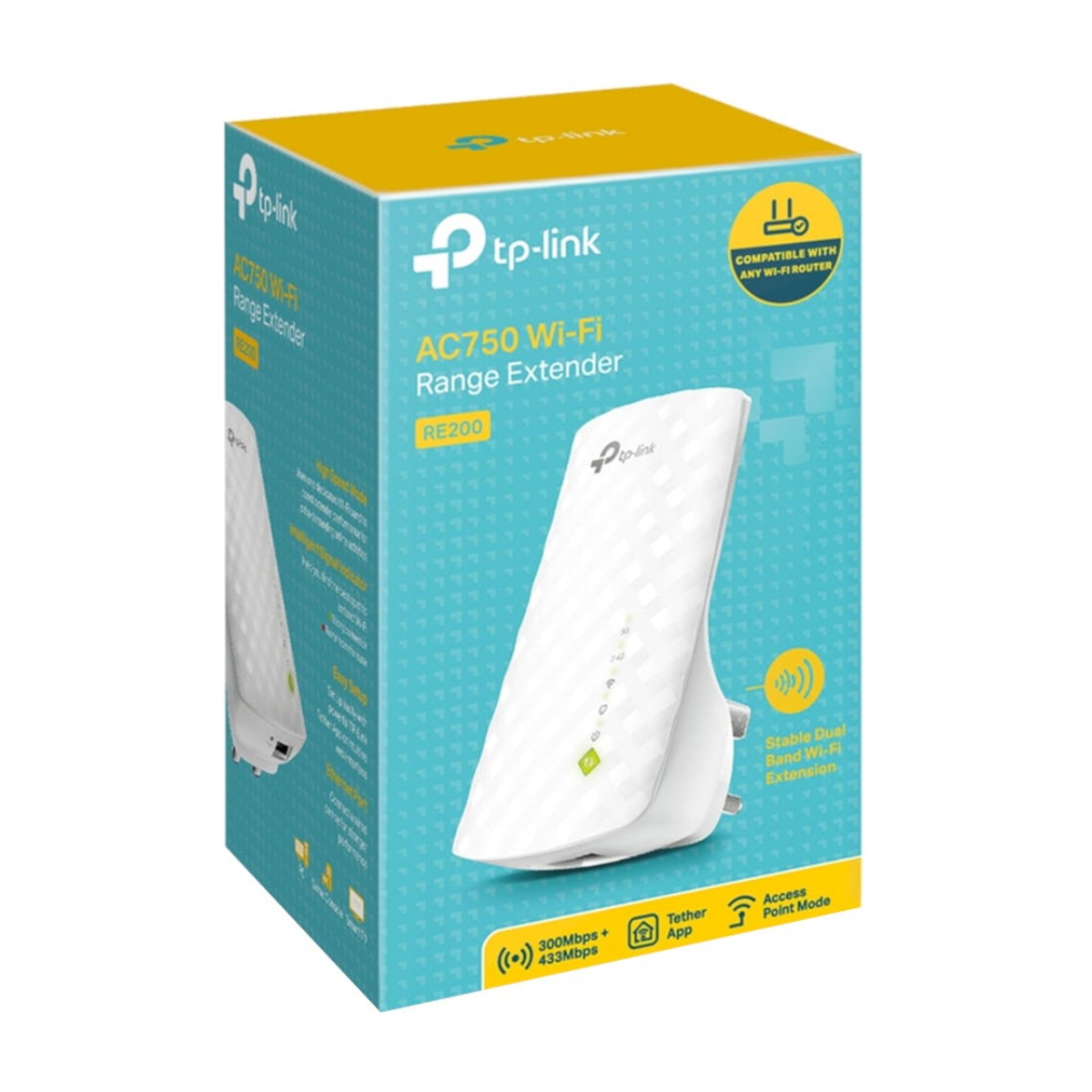 Extensor De Rango Doble Banda Re200 Ac750 Tp-link