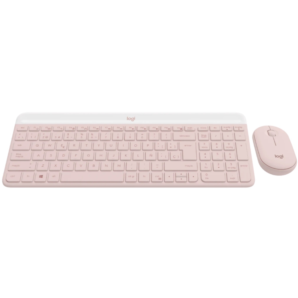 Kit Teclado Mouse Inalambrico MK470 Slim Rosa Español Logitech