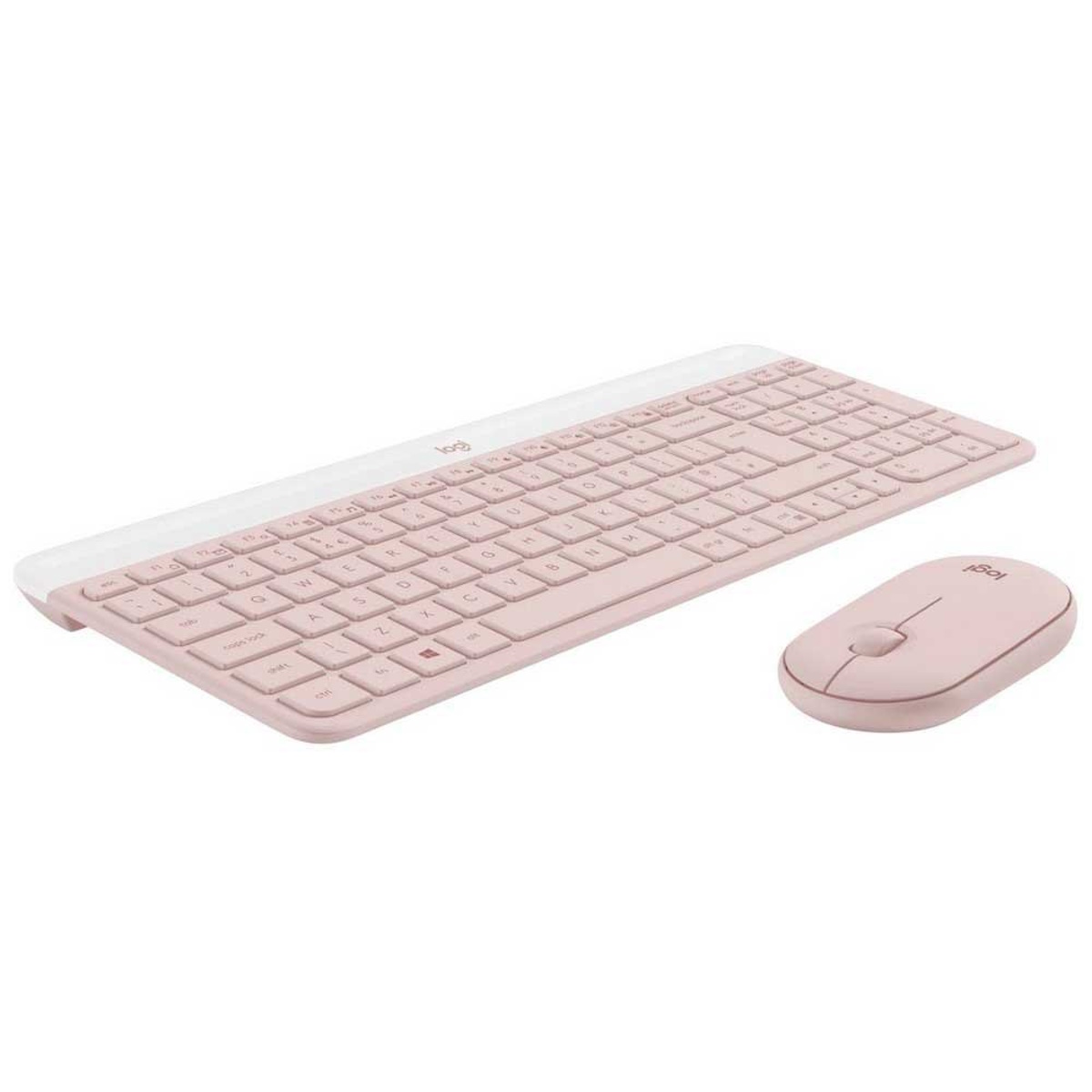 Kit Teclado Mouse Inalambrico MK470 Slim Rosa Español Logitech