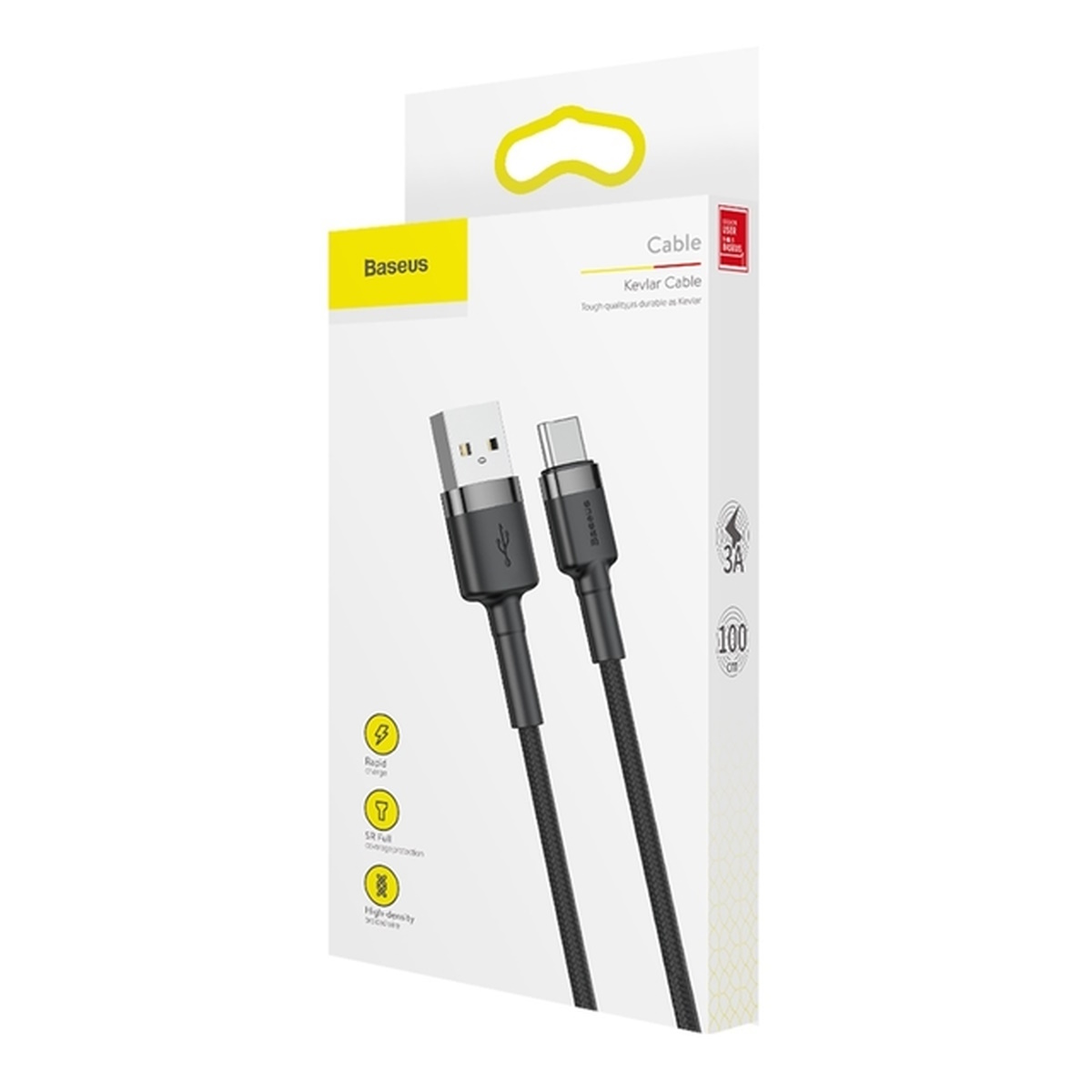 Cable USB C a USB 3A 1m Mallado BaseUs