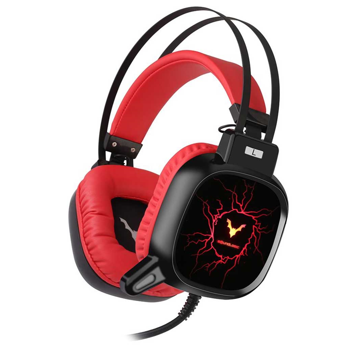 Auriculares Gamer Cable Vincha GH9 Negro y Rojo Wesdar