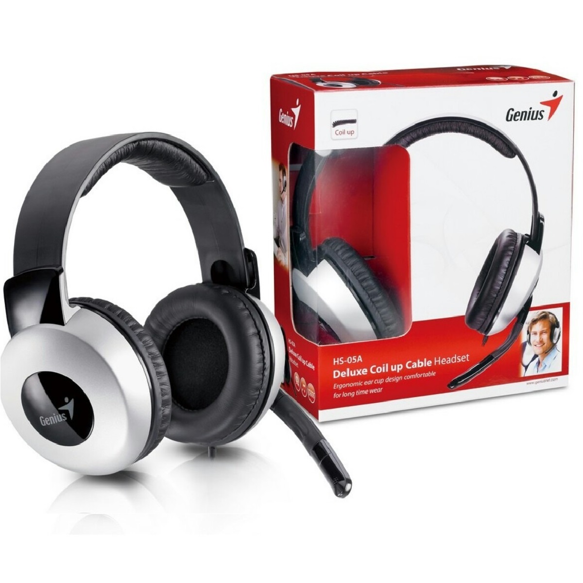 Auriculares Pc Cable Vincha Hs-05a Negro Y Gris Genius