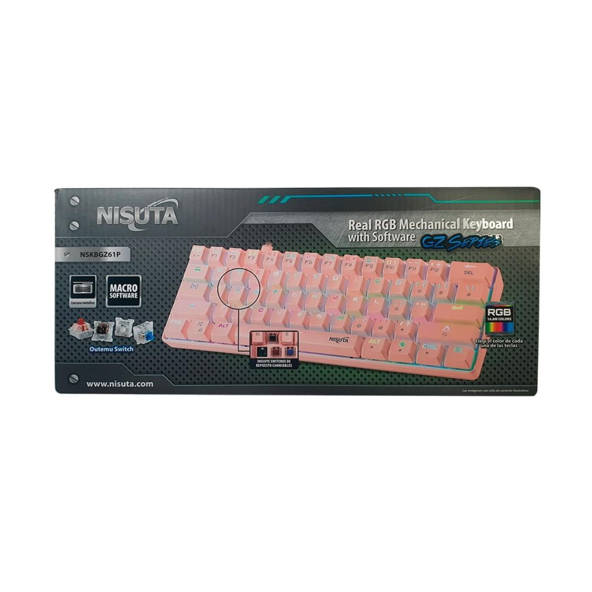 Teclado Mecanico Gamer Gz61P RGB Nisuta