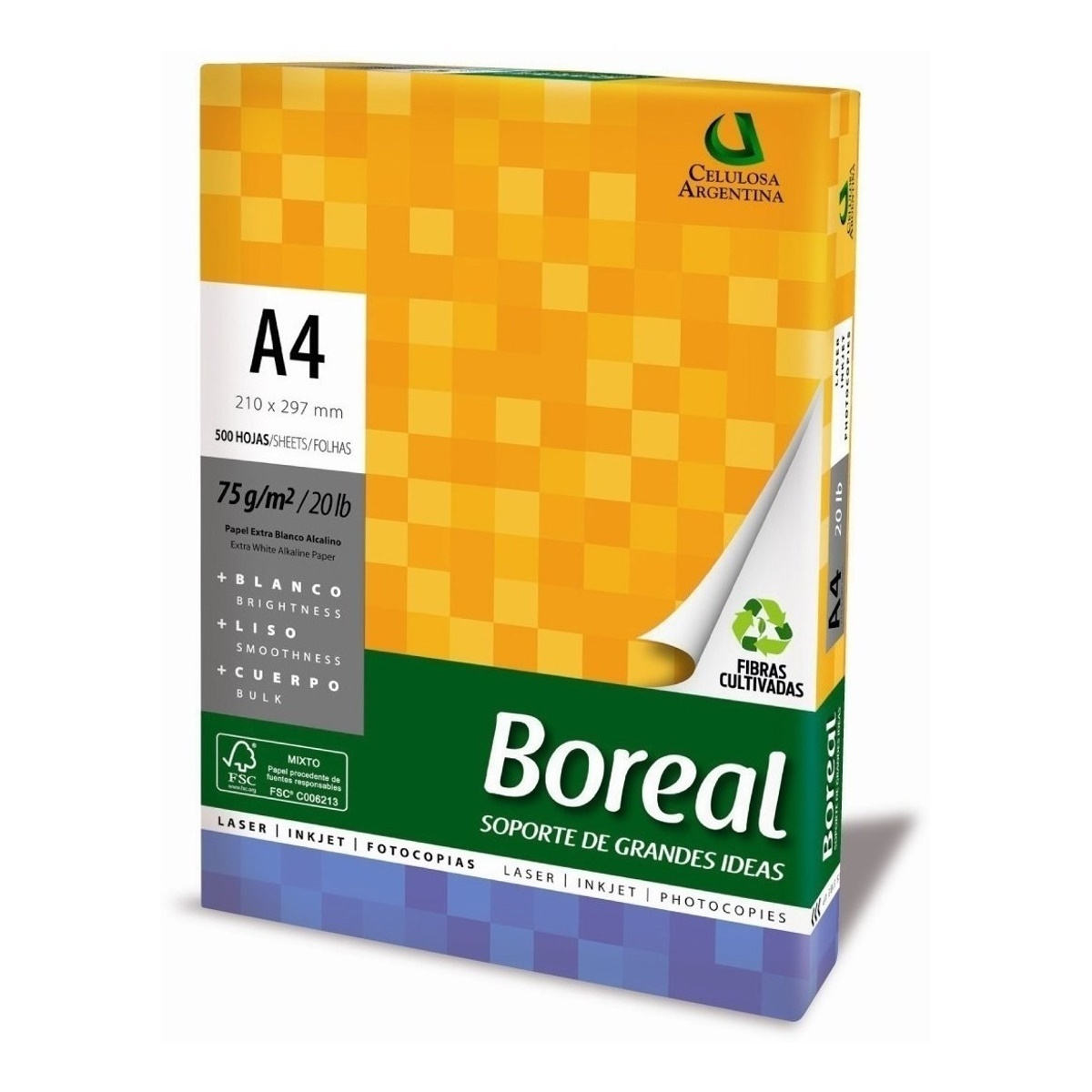 Resma De Hojas A4 75gr Boreal