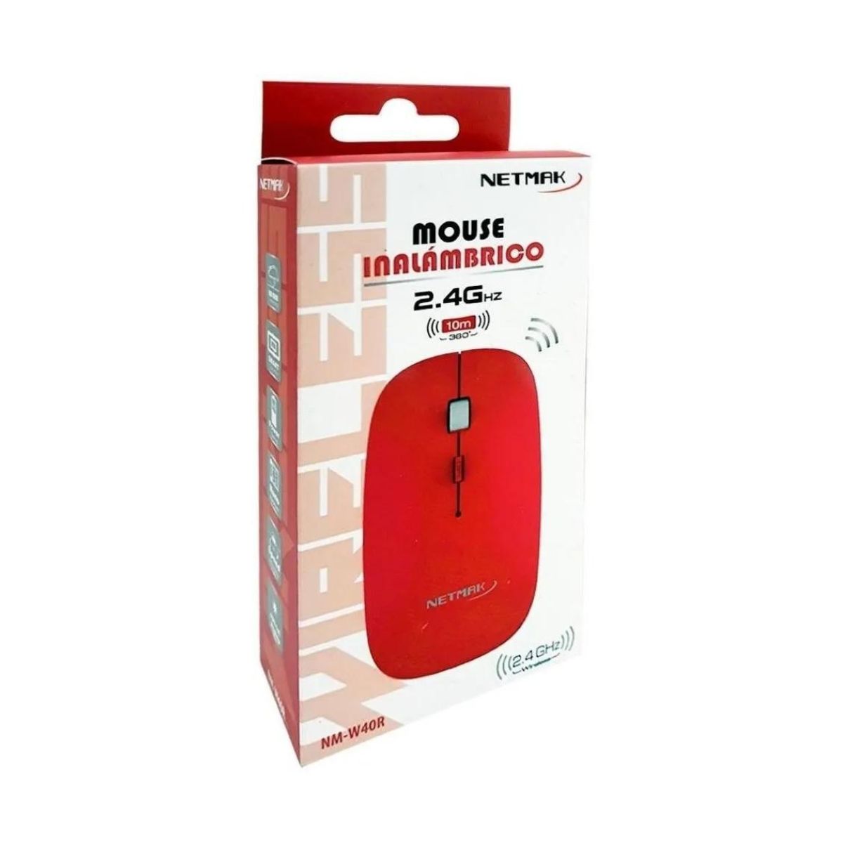 Mouse Inalambrico W40 Rojo Netmak