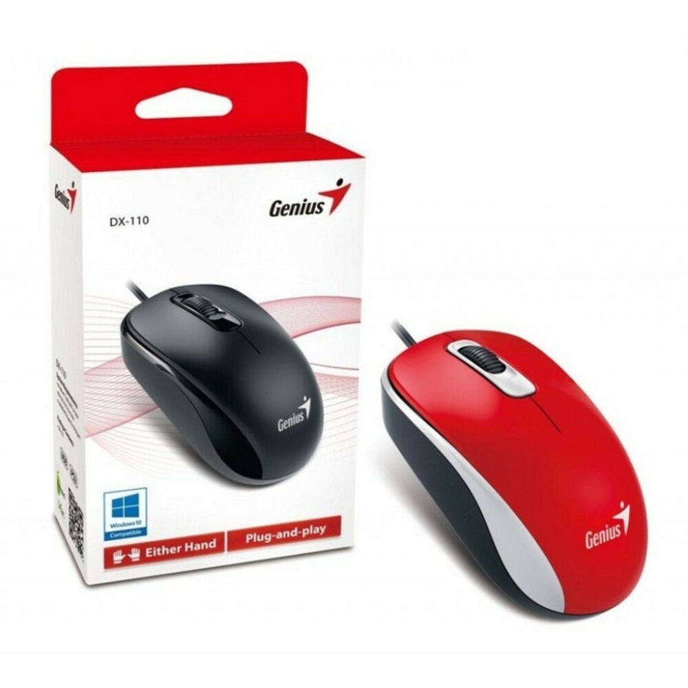 Mouse Usb  Dx-110 1000 Dpi Rojo Genius