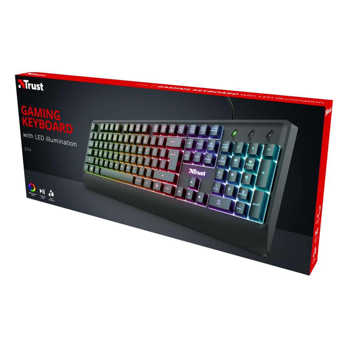 Teclado Gamer Retroiluminado Ziva Rainbow Trust