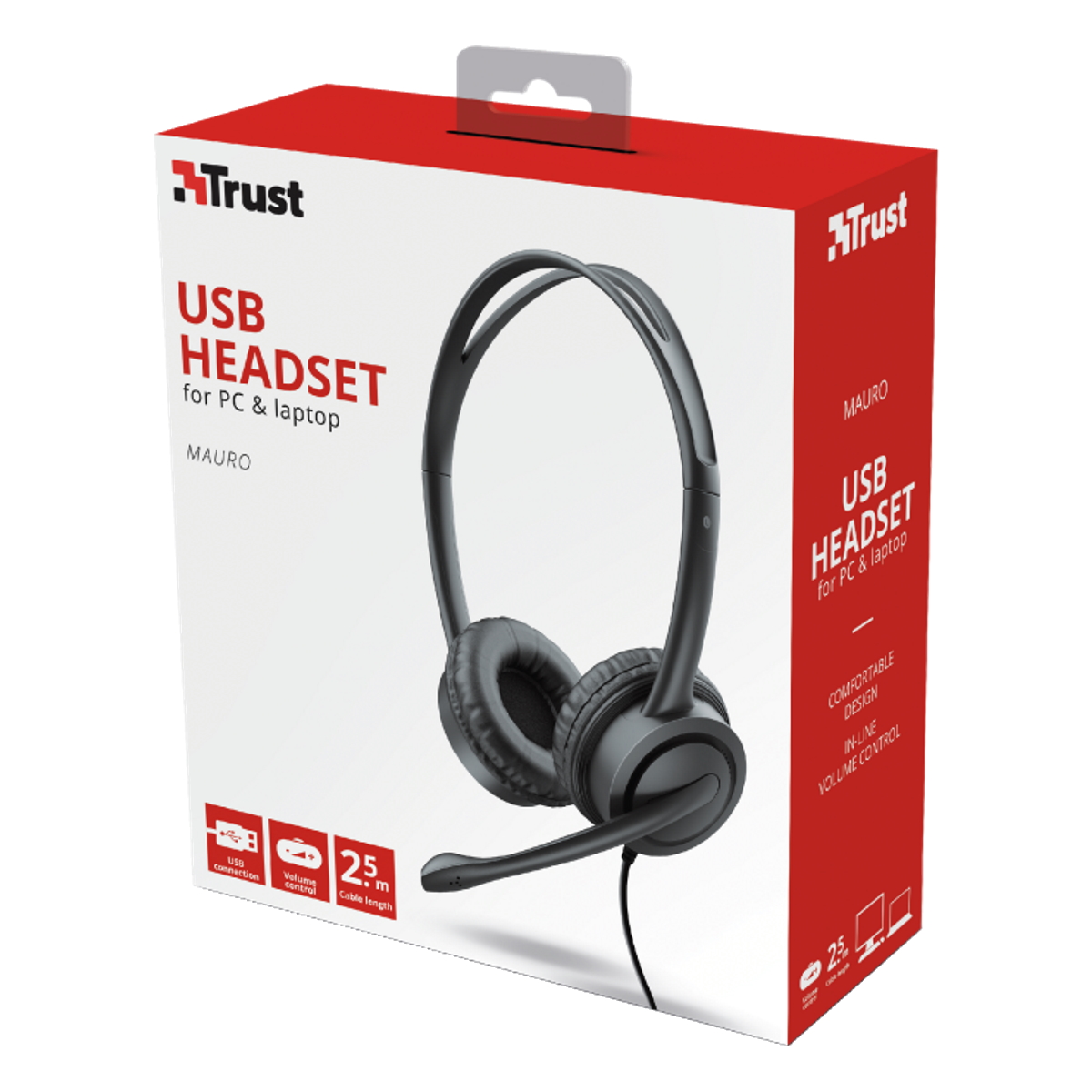 Auriculares PC Cable Vincha Mauro USB Trust