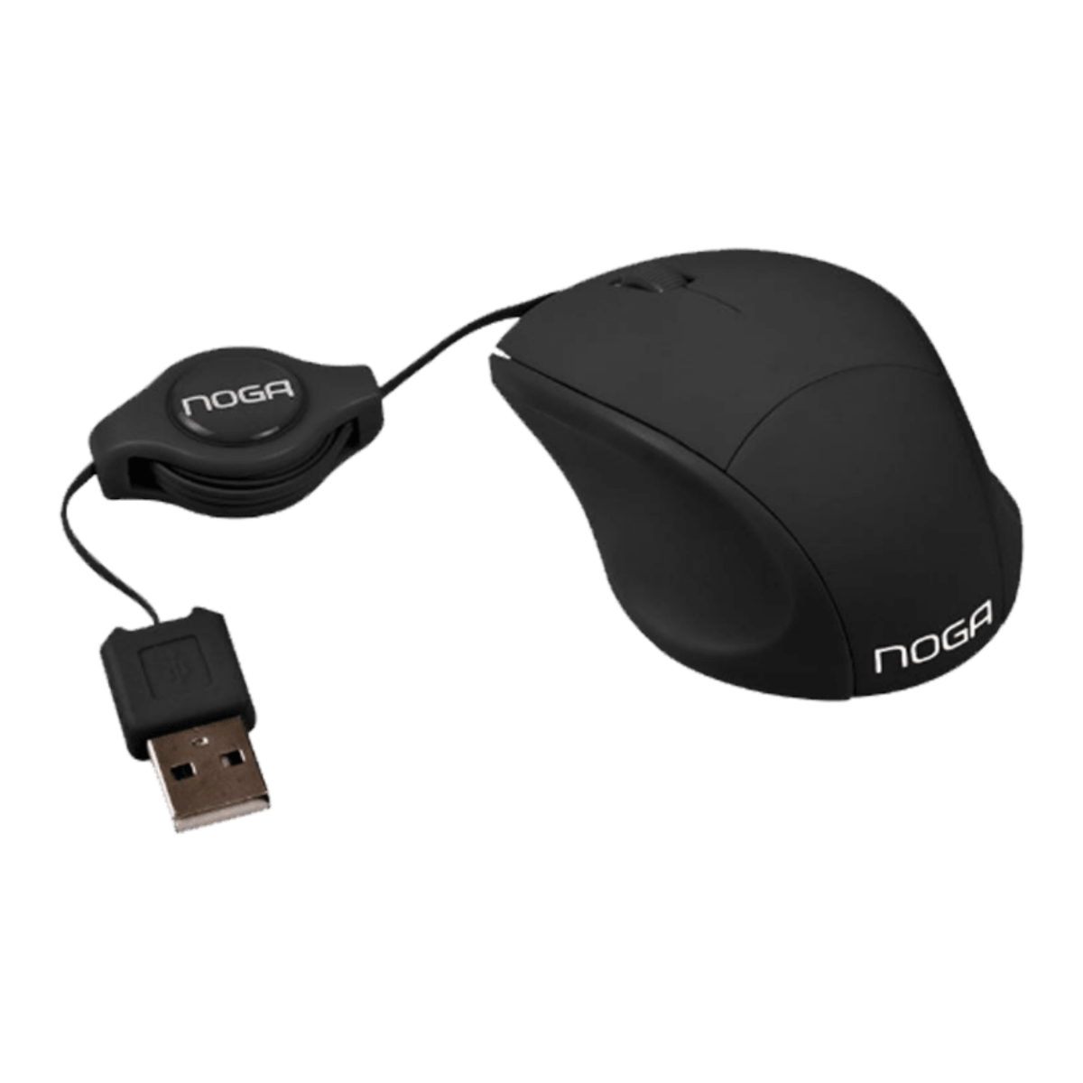Mouse USB Retráctil Negro Noga