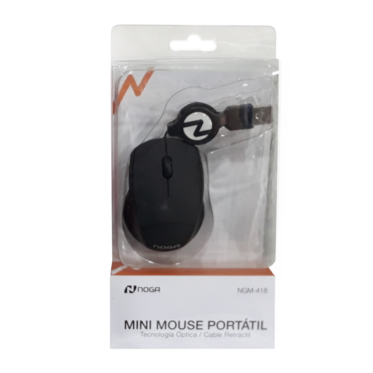 Mouse USB Retráctil Negro Noga