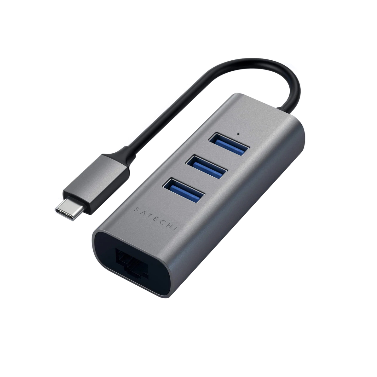 Hub USB C / USB 2.0 x3 - Red RJ45 Gris Satechi