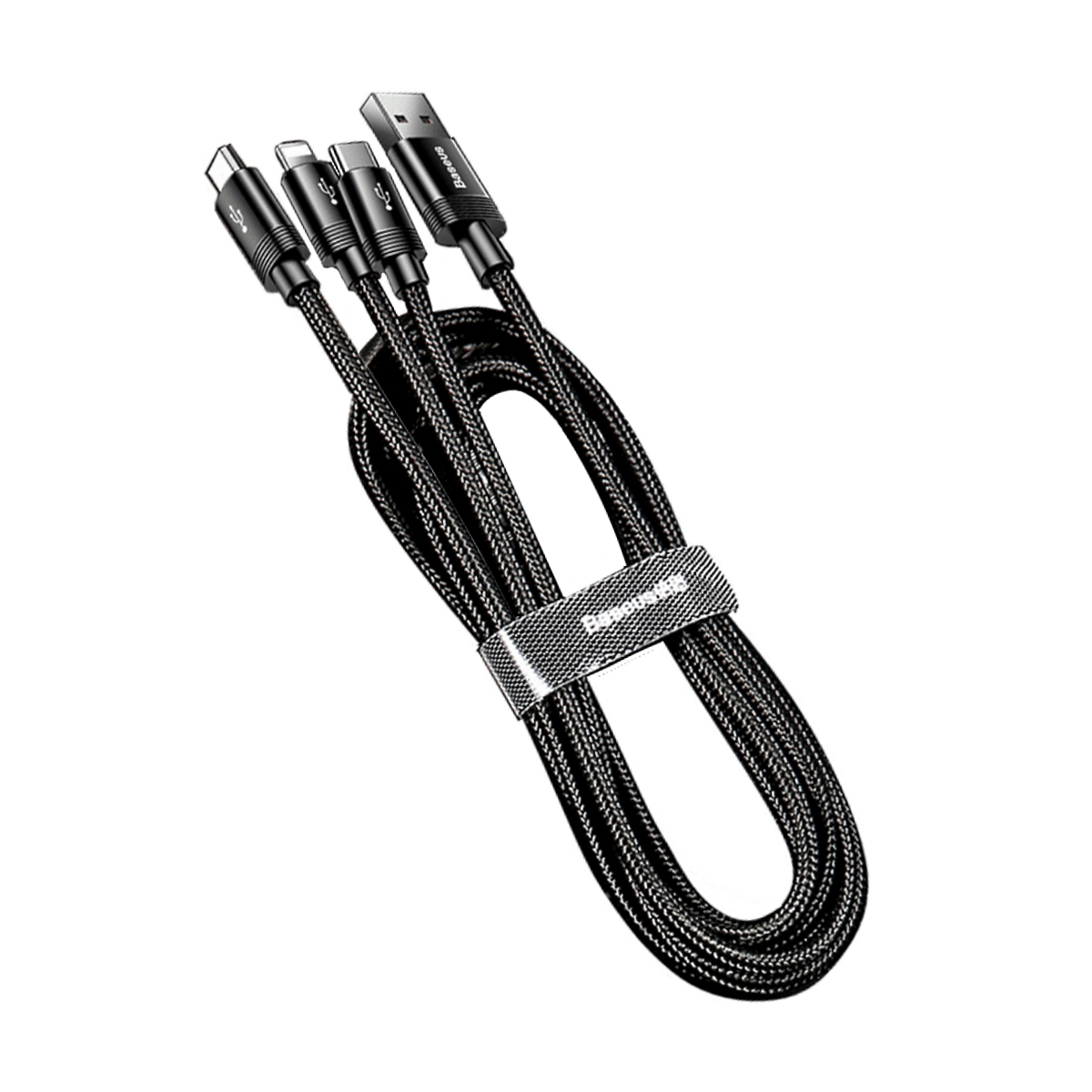 Cable USB a 3 puntas MicroUSB, Lightning y USB C  BaseUs