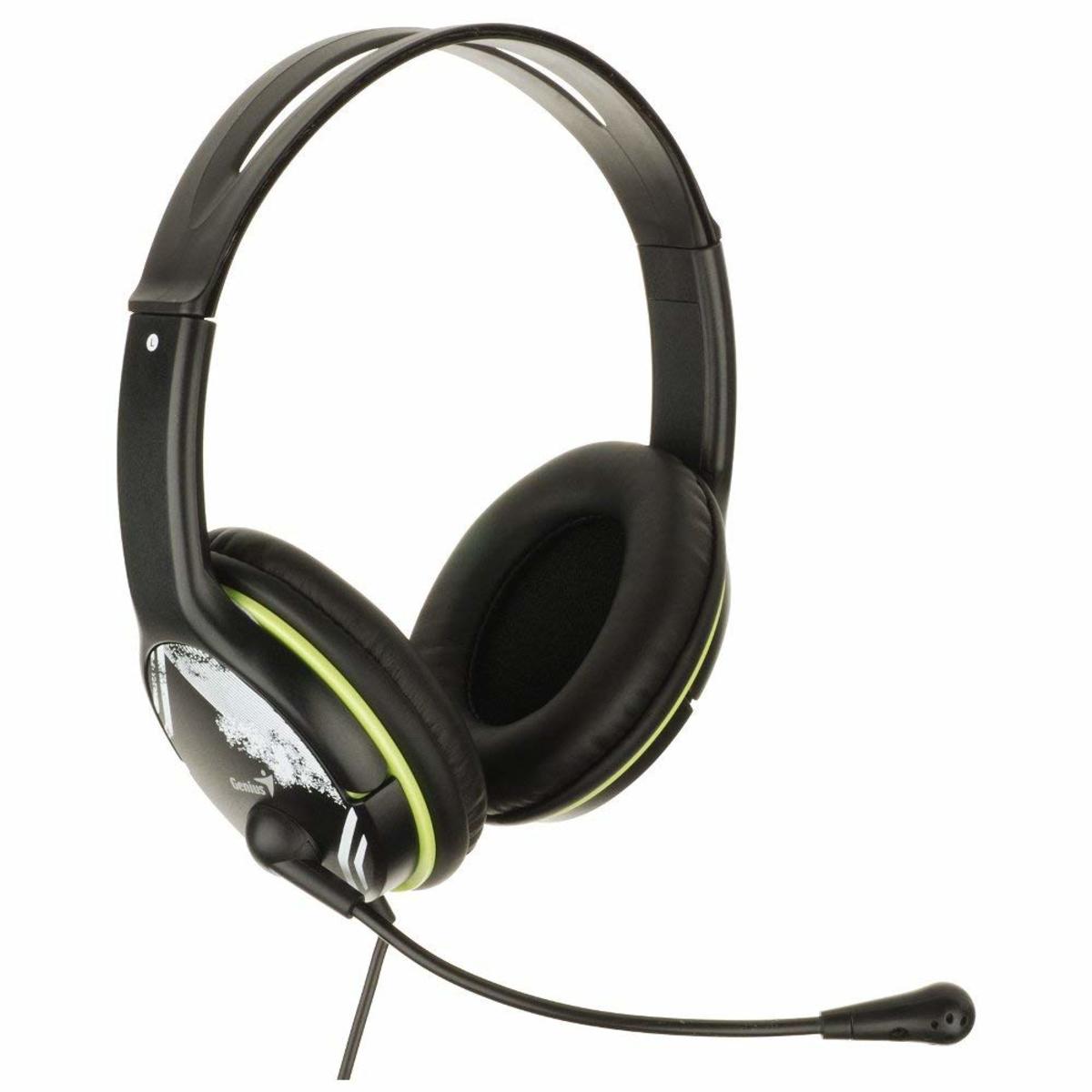 Auriculares Pc Cable Vincha Hs-400a Negro Y Verde Genius