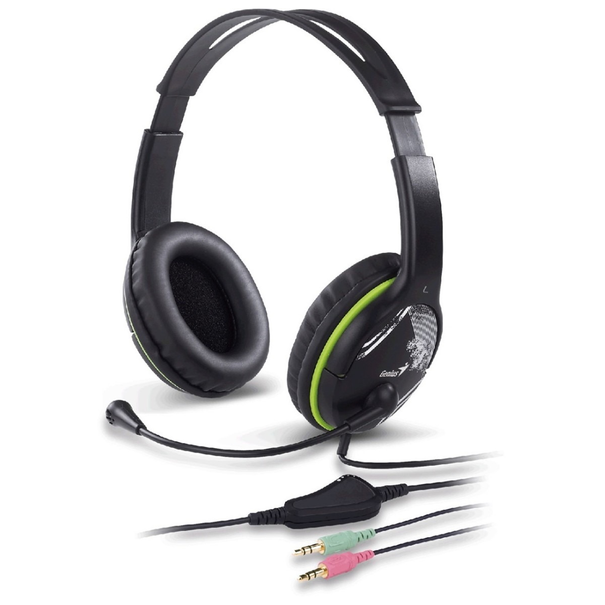 Auriculares Pc Cable Vincha Hs-400a Negro Y Verde Genius