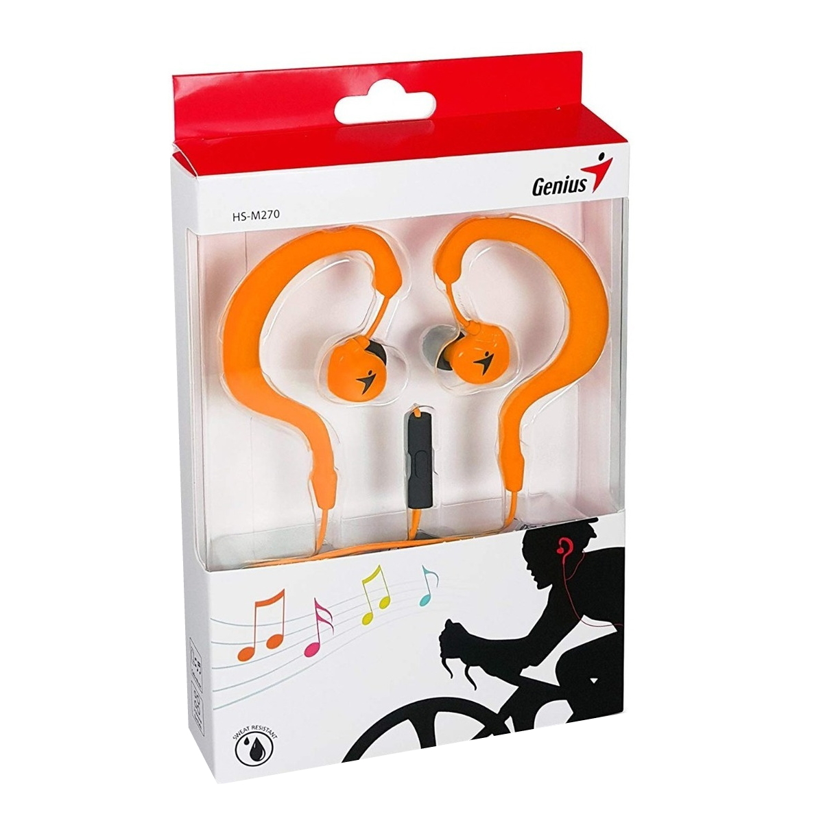 Auriculares Cable In Ear Hs-M270 Deportivo Naranja Genius