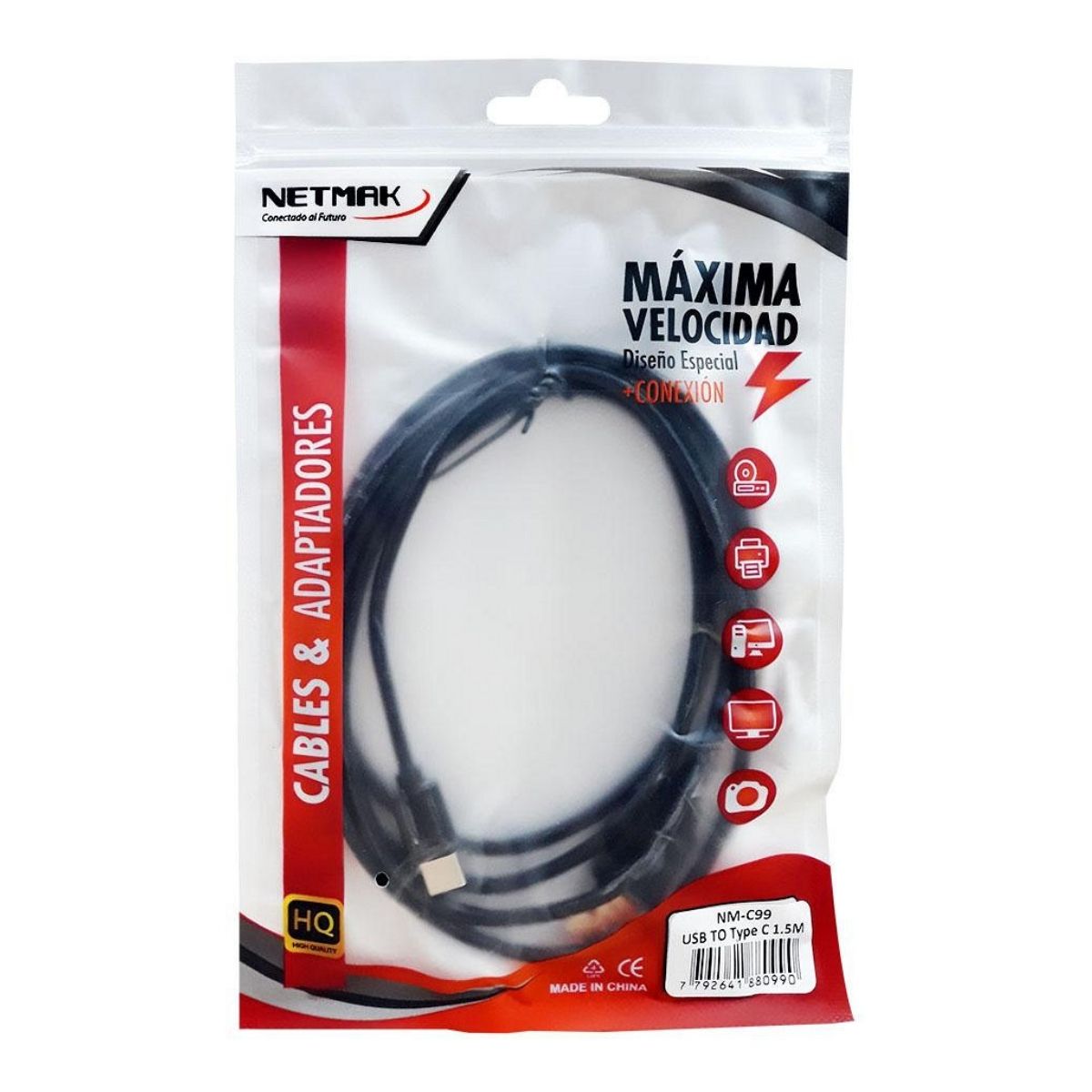 Cable USB C a USB 3.0 1.5m Netmak