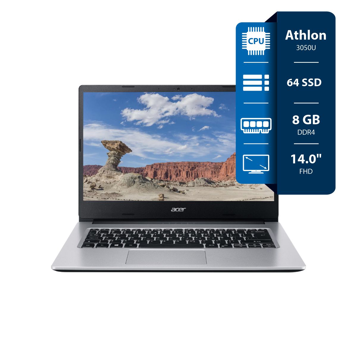 Notebook Acer Aspire 3 Athlon 3050u - 8GB - 64SSD - 14