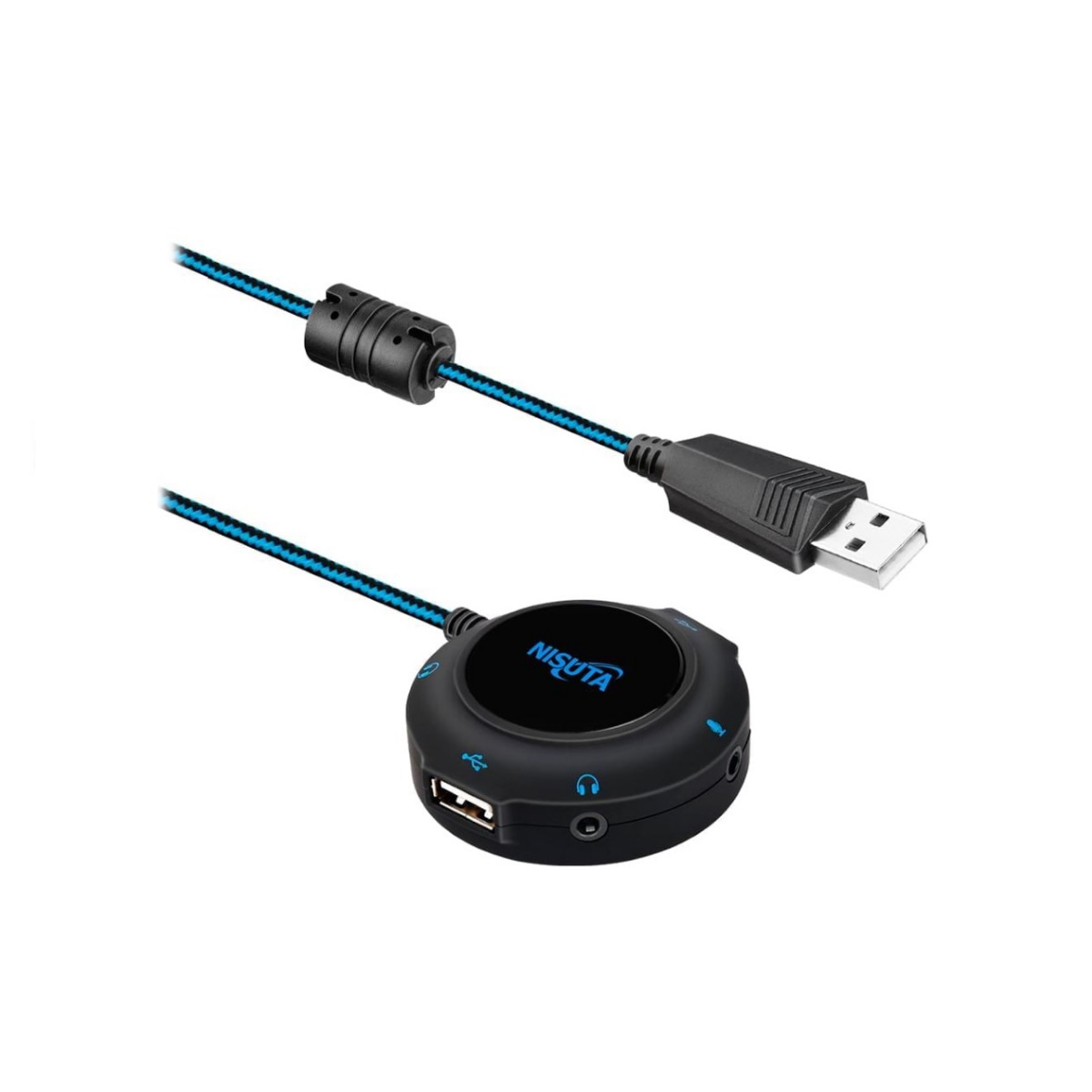 Placa De Sonido Audio 7.1 Usb Hub 2 puertos Ns-cousau7h Nisuta