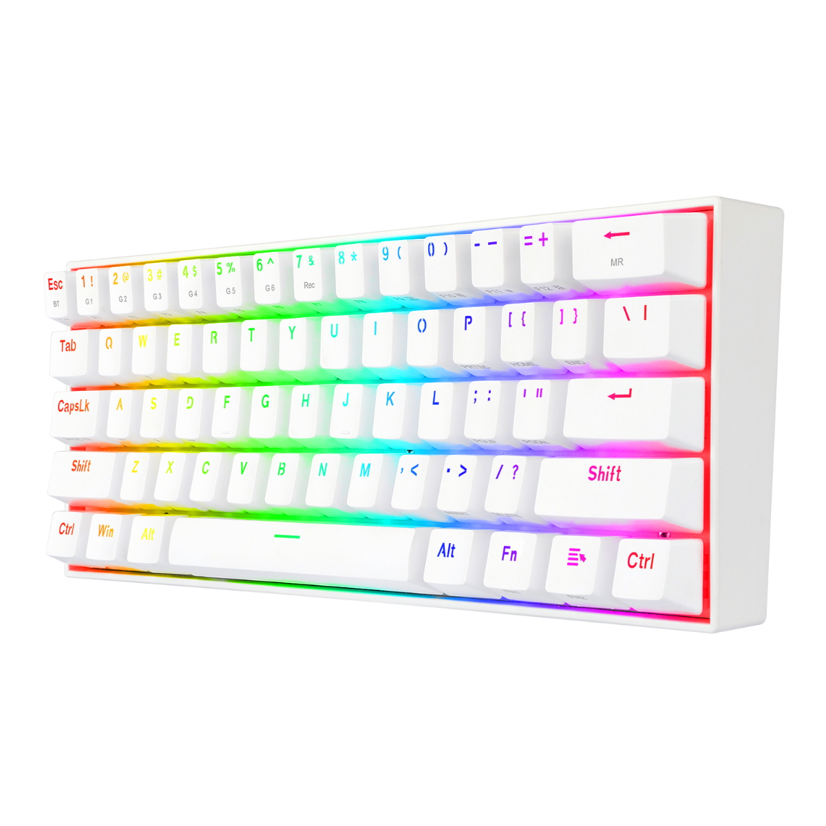 Teclado Mecanico Gamer RGB Draconic Inalámbrico Blanco Switch Marron Redragon