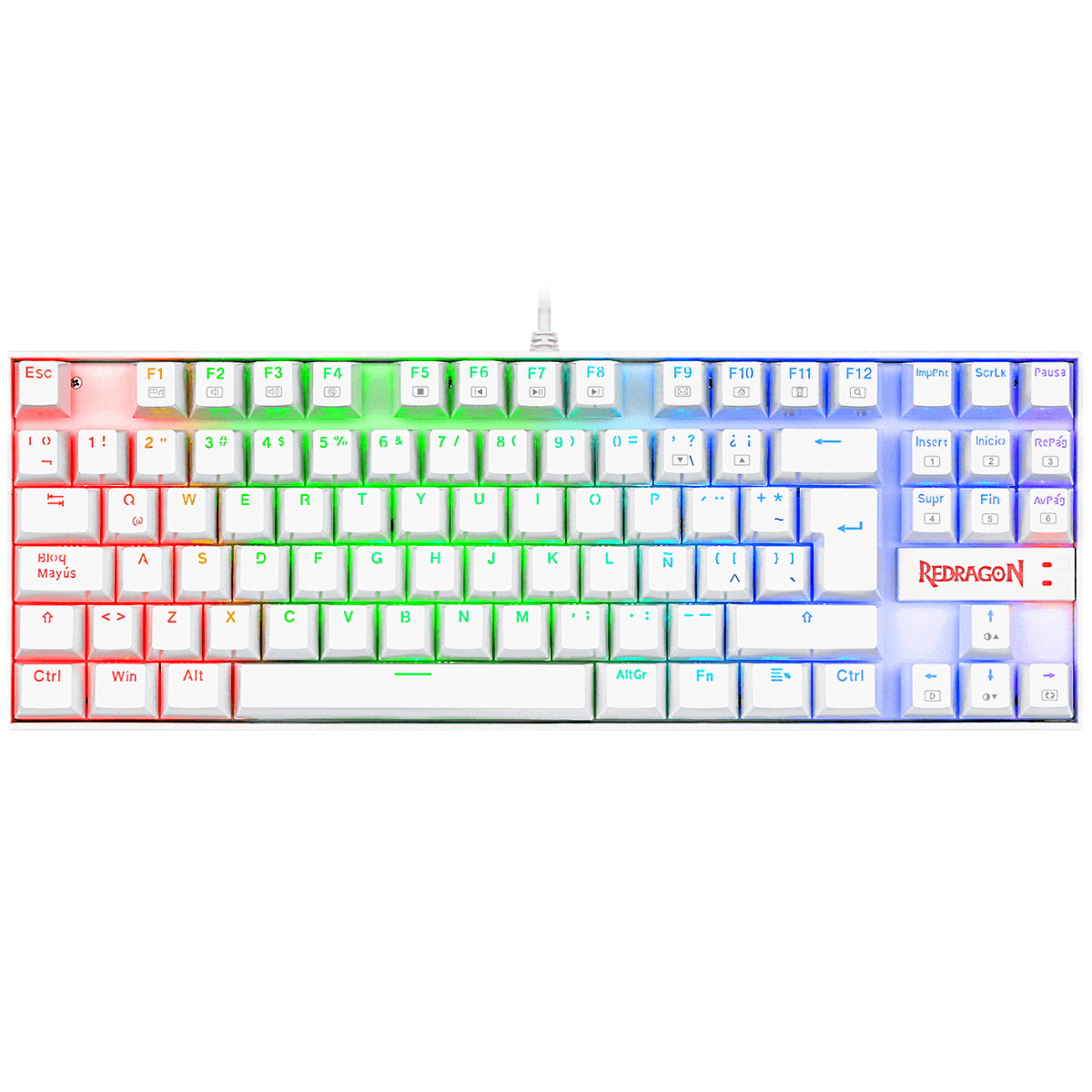 Kit Teclado Mouse Gamer K552RGB White Redragon
