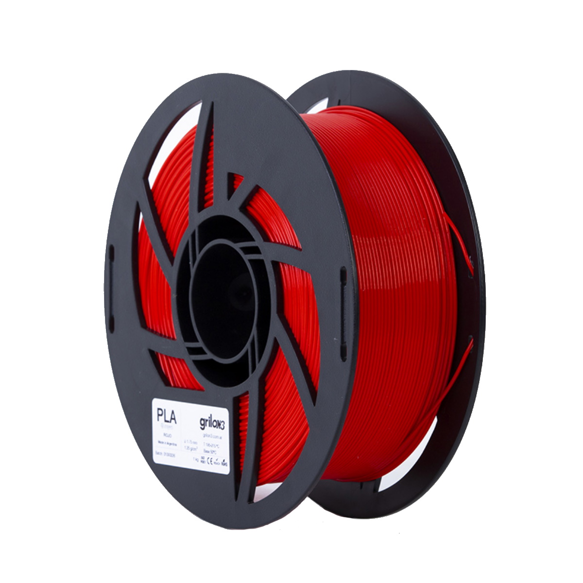 Filamento Pla Rojo 1.75mm 1Kg Grilon3