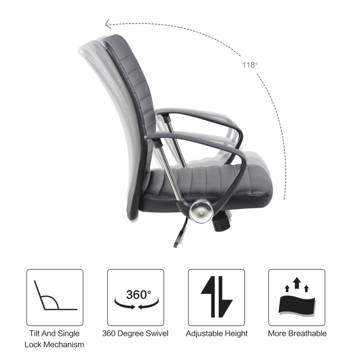 Silla Oficina RTC Line Negra