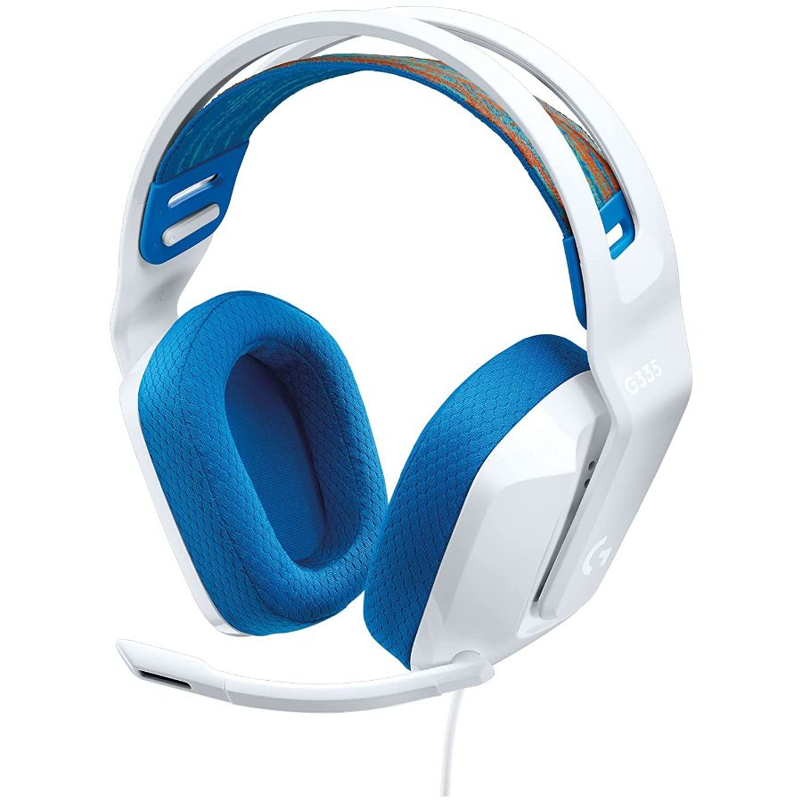 Auriculares Gamer Cable Vincha G335 Blanco y Azul Logitech