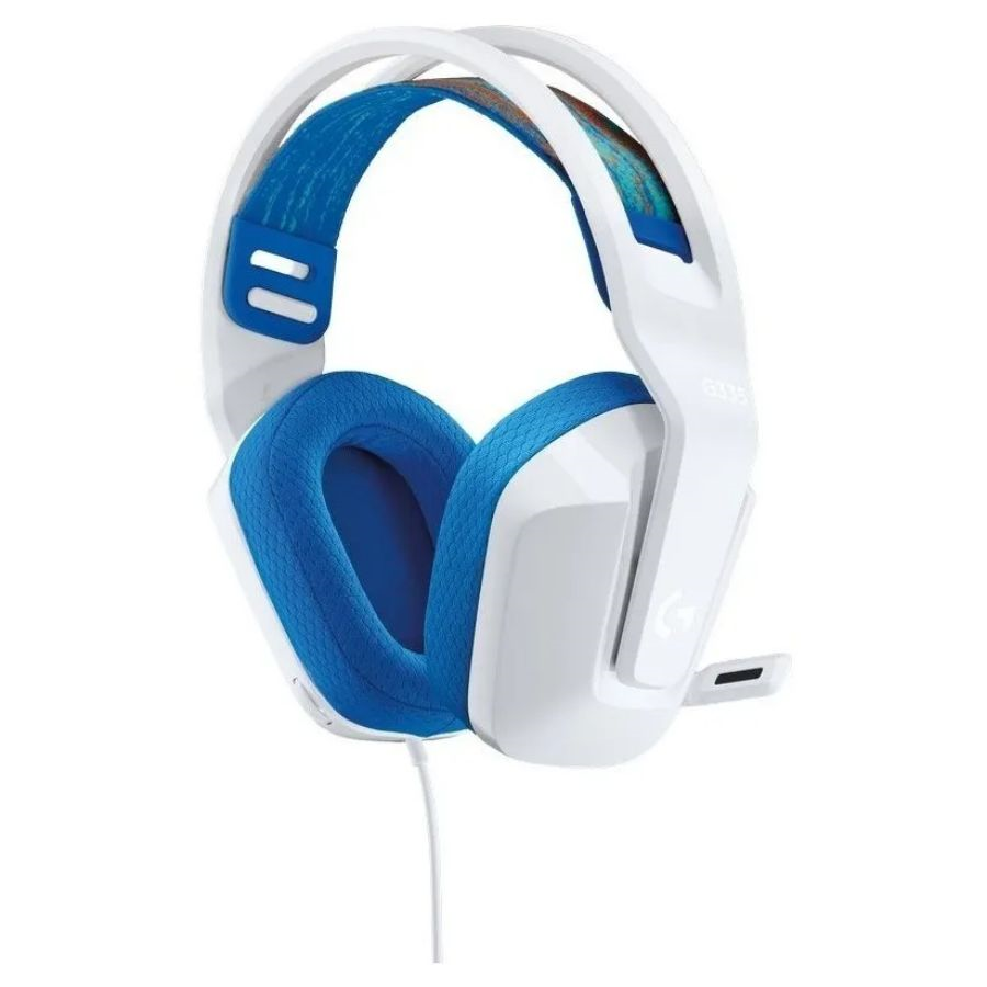 Auriculares Gamer Cable Vincha G335 Blanco y Azul Logitech